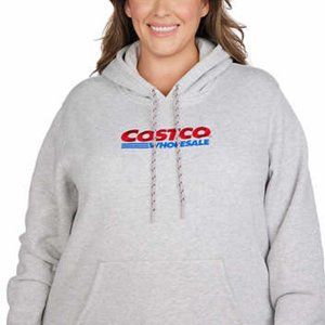NWT Costco Wholesale Unisex Logo Hoodie, Gray, Men's Small/Women's Medium
